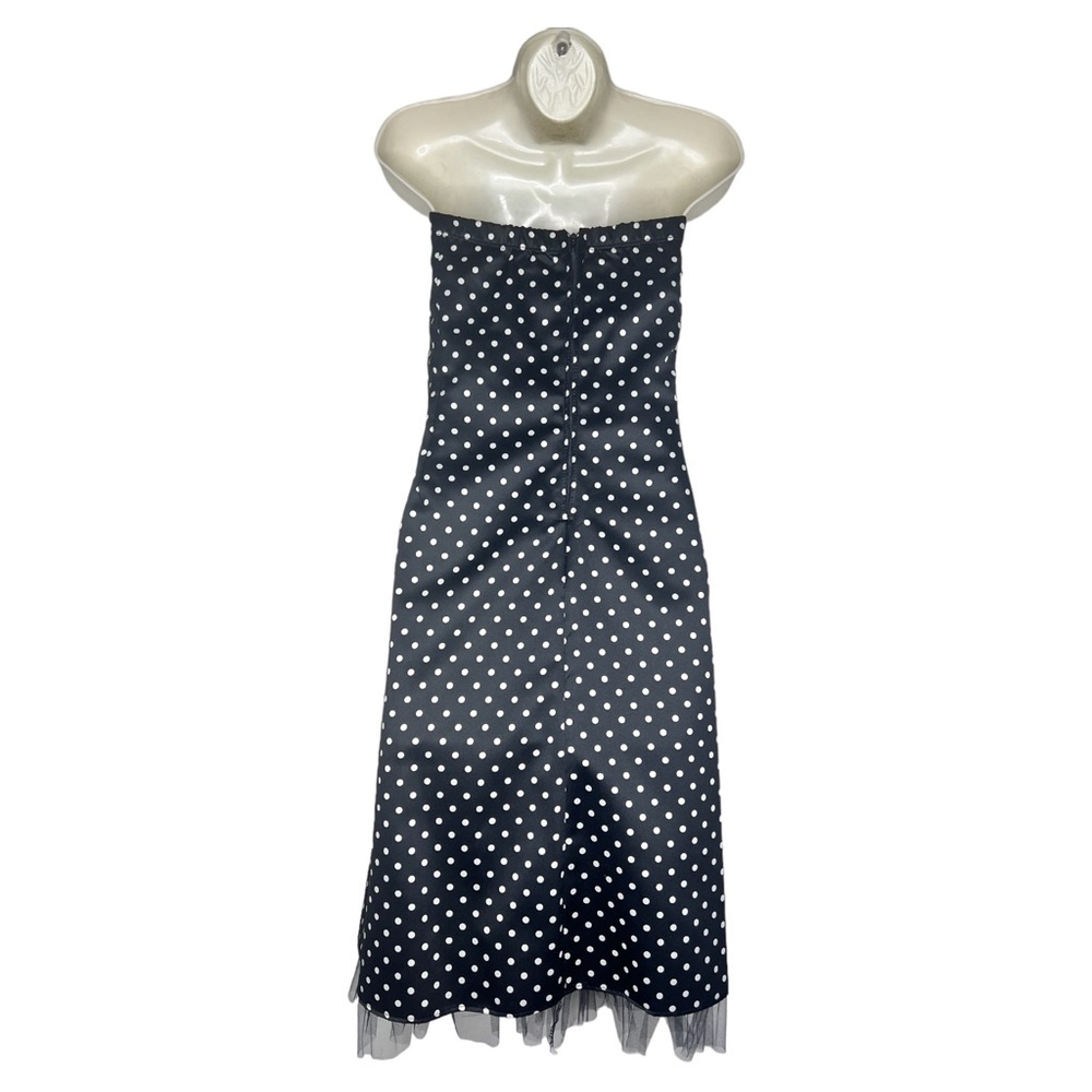 NWT New Torrid Satin Black White Polka dot Strapless Dress Sz 20w - Picture 4 of 5